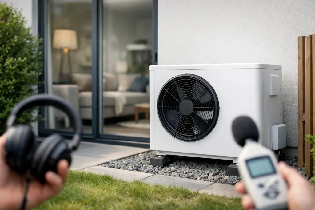 Hoeveel geluid maakt een warmtepomp thuis?