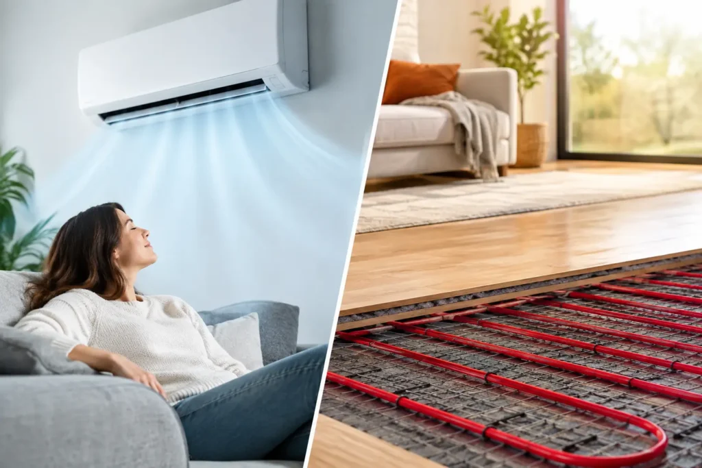 Airco versus vloerverwarming: wat verwarmt beter?